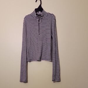 Forever 21 Black and White Striped Top, Size Small